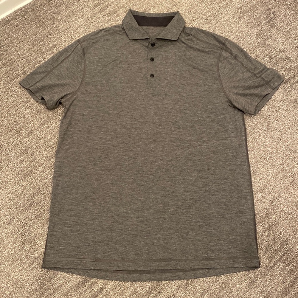 Lululemon men’s polo shirt, size XL, heather gray color, dri-fit, like new